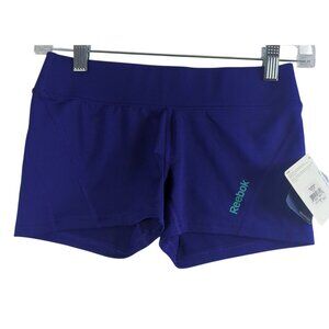 Reebok PlayDry Womens Small Blue Workout Fitness Athletic Running Bike Shorts